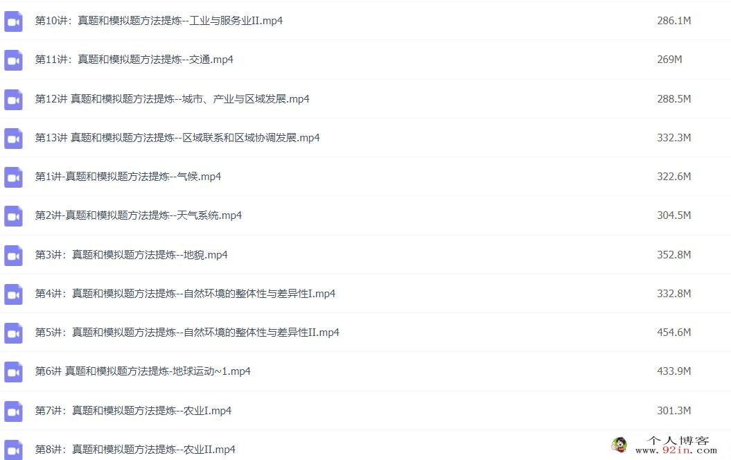 周欣2023年高考地理二轮复习寒春联报春季班直播课更新13讲 百度网盘下载