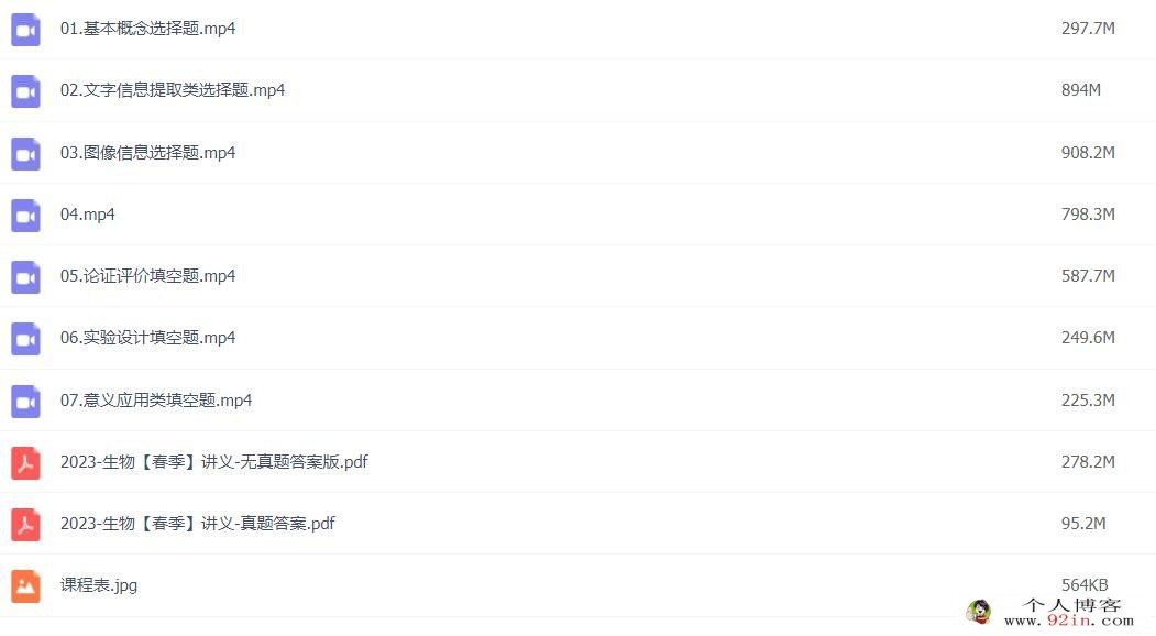 万猛2023年高考生物二轮复习寒春联报春季班更新7讲 百度网盘下载