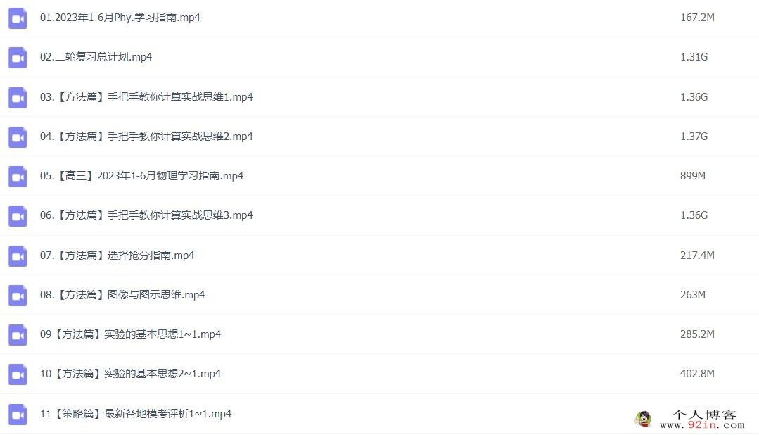 刘杰2023年高考物理二轮复习寒春联报 知识视频更新80讲 百度网盘分享