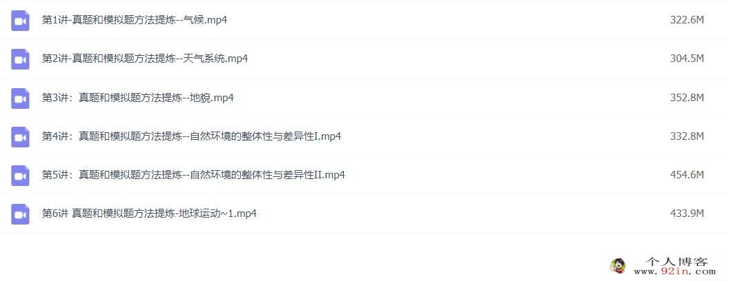 周欣2023年高考地理二轮复习寒春联报 春季班直播课更新6讲 录播课更新7讲 百度网盘下载