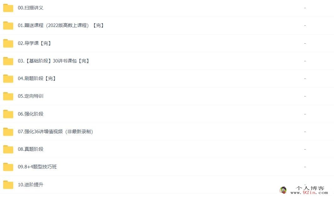 2023考研数学 张宇专属vip班 185G网课大合集 百度网盘下载